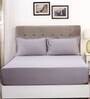 Grey Solid 400 TC 100% Cotton King Sized Bed Sheets with 2 Pillow Covers