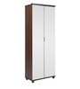 Melissa Tall Shoe Rack With Mirror in Dark Walnut finish