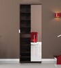 Melissa Tall Shoe Rack With Mirror in Dark Walnut finish
