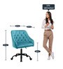 Melissa Velvet Guest Chair in Sky Blue Colour with Revolving Base