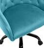 Melissa Velvet Guest Chair in Sky Blue Colour with Revolving Base