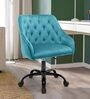 Melissa Velvet Guest Chair in Sky Blue Colour with Revolving Base