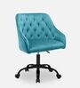 Melissa Velvet Guest Chair in Sky Blue Colour with Revolving Base