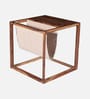 Melk Sheesham Wood Side Table in Provincial Teak Finish with Magzine Holder