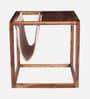 Melk Sheesham Wood Side Table in Provincial Teak Finish with Magzine Holder