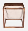 Melk Sheesham Wood Side Table in Provincial Teak Finish with Magzine Holder