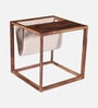 Melk Sheesham Wood Side Table in Provincial Teak Finish with Magzine Holder