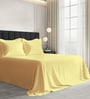 Mellow Yellow Solid 1000 TC Cotton Super King Sized Bedsheet with 4 Pillow Covers