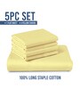Mellow Yellow Solid 1000 TC Cotton Super King Sized Bedsheet with 4 Pillow Covers