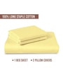 Mellow Yellow Solid 400 TC Cotton King Sized Bedsheet with 2 Pillow Covers