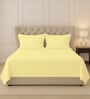 Mellow Yellow Solid 400 TC Cotton King Sized Bedsheet with 2 Pillow Covers