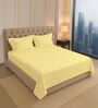 Mellow Yellow Solid 400 TC Cotton King Sized Bedsheet with 2 Pillow Covers