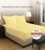 Mellow Yellow Solid 400 TC Cotton King Sized Fitted sheet with 2 Pillow Covers