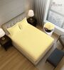 Mellow Yellow Solid 400 TC Cotton King Sized Fitted sheet with 2 Pillow Covers
