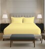 Mellow Yellow Solid 400 TC Cotton Queen Sized Fitted sheet with 2 Pillow Covers