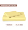 Mellow Yellow Solid 400 TC Cotton Single Sized Bedsheet with 1 Pillow Cover