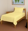Mellow Yellow Solid 400 TC Cotton Single Sized Bedsheet with 1 Pillow Cover