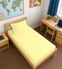 Mellow Yellow Solid 400 TC Cotton Single Sized Fitted sheet with 1 Pillow Cover