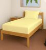 Mellow Yellow Solid 400 TC Cotton Single Sized Fitted sheet with 1 Pillow Cover