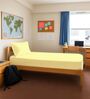 Mellow Yellow Solid 400 TC Cotton Single Sized Fitted sheet with 1 Pillow Cover