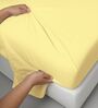 Mellow Yellow Solid 400 TC Cotton Super King Sized Bedsheet with 4 Pillow Covers