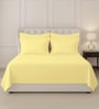 Mellow Yellow Solid 400 TC Cotton Super King Sized Bedsheet with 4 Pillow Covers