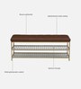Melly Metal Shoe Bench In Gold Finish With Seating