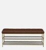 Melly Metal Shoe Bench In Gold Finish With Seating