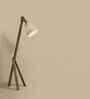 Melman Wooden Floor Lamp with Jute Shade & Brown Base