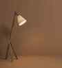 Melman Wooden Floor Lamp with Jute Shade & Brown Base