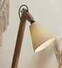 Melman Wooden Floor Lamp with Jute Shade & Brown Base