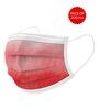 Melt blown Fabric 3 Ply Mask in Red Color (Pack of 200)