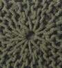 Melton Knitted Pouffe in Dark Green Colour