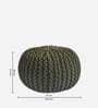 Melton Knitted Pouffe in Dark Green Colour