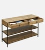 Melvin Solid Wood Console Table in Scratch Resistant Natural Finish