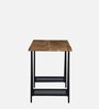 Melvin Solid Wood Writing Table In Black & Scratch Resistant Natural Finish
