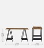 Melvin Solid Wood Writing Table In Black & Scratch Resistant Natural Finish