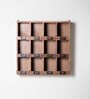 Memory Solid Wood Wall Mounted Bookshelf In Natural Teak Finish