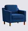 Menta Boucle Fabric Lounge Chair In Blue Colour