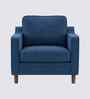 Menta Boucle Fabric Lounge Chair In Blue Colour