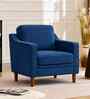 Menta Boucle Fabric Lounge Chair In Blue Colour