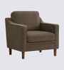 Menta Boucle Fabric Lounge Chair In Brown Colour