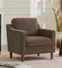 Menta Boucle Fabric Lounge Chair In Brown Colour