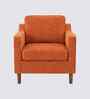 Menta Boucle Fabric Lounge Chair In Orange Colour
