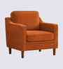 Menta Boucle Fabric Lounge Chair In Orange Colour