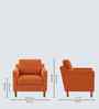 Menta Boucle Fabric Lounge Chair In Orange Colour