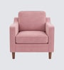 Menta Boucle Fabric Lounge Chair In Pink Colour