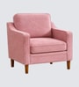 Menta Boucle Fabric Lounge Chair In Pink Colour