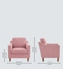 Menta Boucle Fabric Lounge Chair In Pink Colour