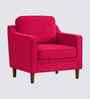 Menta Boucle Fabric Lounge Chair In Red Colour